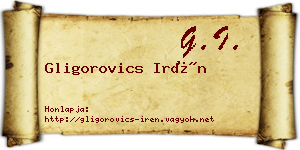 Gligorovics Irén névjegykártya